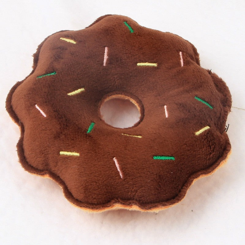 Plush Sound-Making Donut Toy – Soft Interactive Squeaky Play Donuts