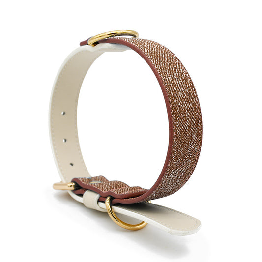 High-End Genuine Leather Dog Collar & Leash Set – Explosion-Proof, Durable for Large, Medium & Small Dogs