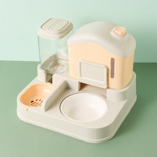 Automatic Cat & Dog Feeding Bowl | Integrated Food & Water Basin | Anti-Knock Pet Feeder & Drinker