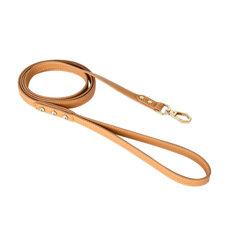 Original Leather Pet Harness, Leash & Collar Set – Premium Cross-Border Design for Small to Medium Dogs & Cats