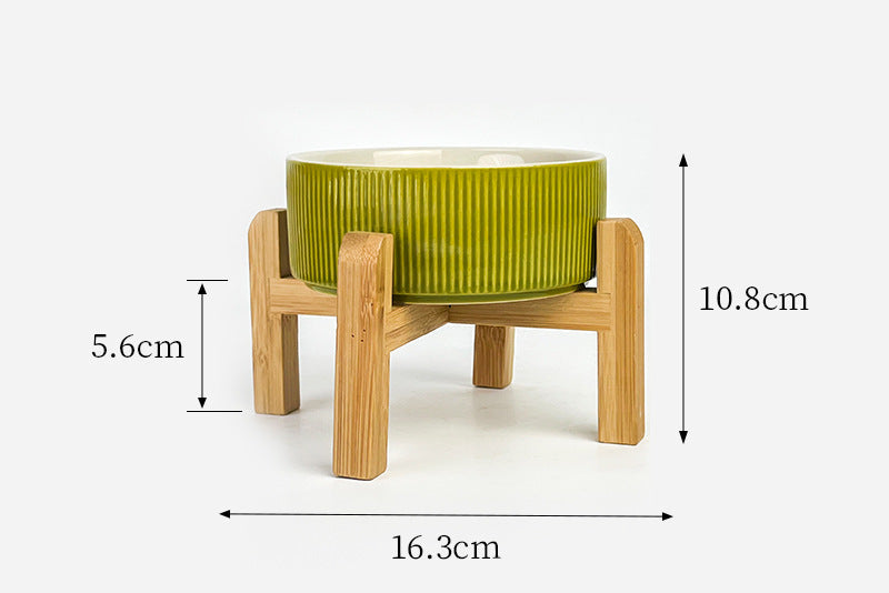 Creative Simple Style Vertical Pattern Straight Mouth Ceramic Bowl for Cats & Dogs