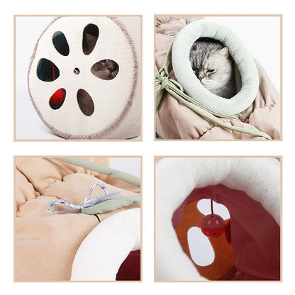 Foldable Cat Tunnel – Pet Drill Tunnel & Cozy Sleeping Bag Toy