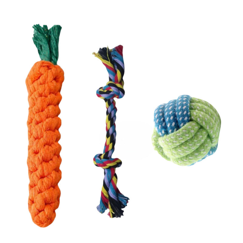 Durable Cotton Rope Dog Toy Ball – Teething & Bite-Resistant Knots for Small, Medium & Large Dogs