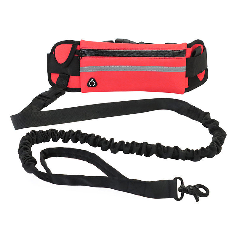 Sports Outdoor Running Waist Bag Set – Hands-Free Pet Leash for Dog Walking & Jogging