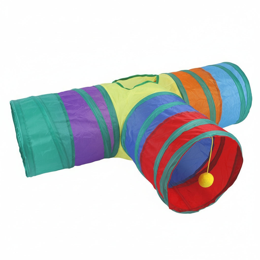 Cross-Border Rainbow Cat Tunnel – Interactive Foldable Play Tube for Pets