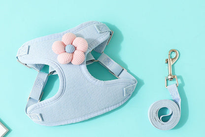 Puppy Comfort Harness & Leash Set – Soft Adjustable Vest for Teddy, Bichon, Pomeranian & Small Dogs