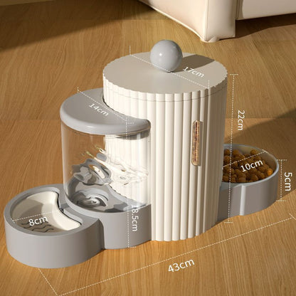 Automatic Cat Feeder & Water Dispenser | Large Capacity Flowing Water Bowl for Cats & Dogs