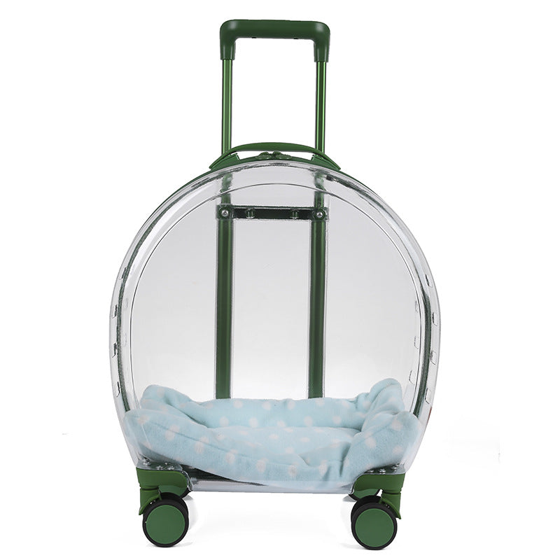 Portable Pet Trolley Case – Transparent Travel Space Bag for Dogs & Cats