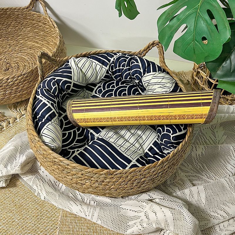 Rattan Cattail Cat Nest – Four Seasons Universal Handwoven Warm Pet Bed