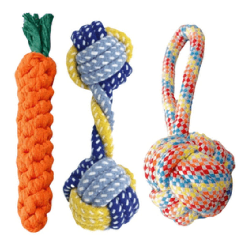 Durable Cotton Rope Dog Toy Ball – Teething & Bite-Resistant Knots for Small, Medium & Large Dogs