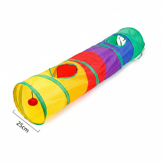 Cross-Border Rainbow Cat Tunnel – Interactive Foldable Play Tube for Pets