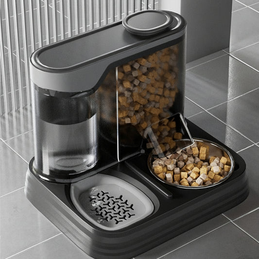 Automatic Cat Feeder & Water Dispenser | Unplugged Large Capacity Pet Feeding Station for Cats & Dogs