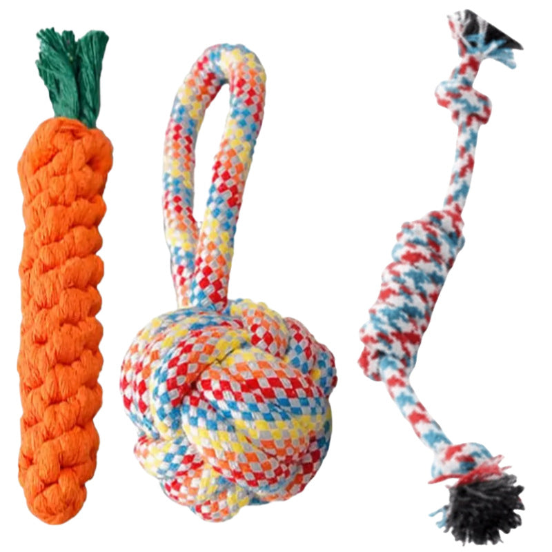 Durable Cotton Rope Dog Toy Ball – Teething & Bite-Resistant Knots for Small, Medium & Large Dogs