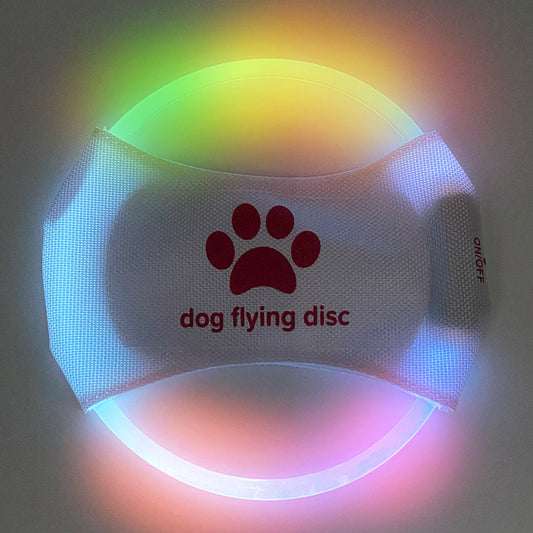 LED Rechargeable Luminous Dog Frisbee – Glow-in-the-Dark Pet Training Toy
