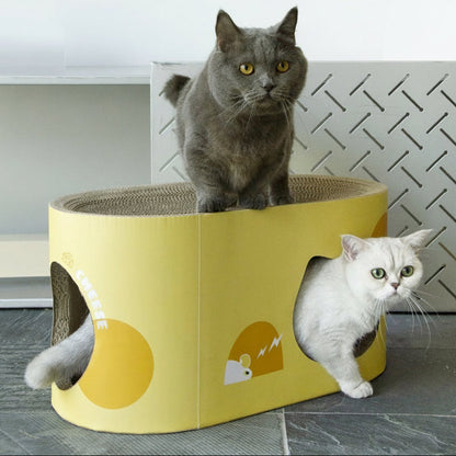 Double-Layer Cat Tunnel Scratch Nest – Wear-Resistant Large Cat Scratch Board & Cozy Cat Basin