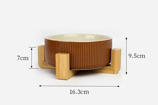 Creative Simple Style Vertical Pattern Straight Mouth Ceramic Bowl for Cats & Dogs
