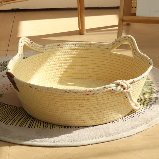 New Cotton Rope Cat Nest – Non-Stick Hair, Claw-Grinding, Universal Cozy Pet Bed