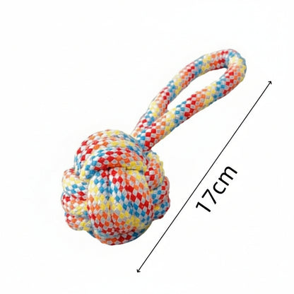 Durable Cotton Rope Dog Toy Ball – Teething & Bite-Resistant Knots for Small, Medium & Large Dogs