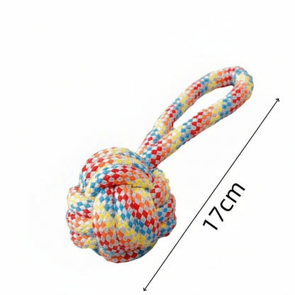 Durable Cotton Rope Dog Toy Ball – Teething & Bite-Resistant Knots for Small, Medium & Large Dogs