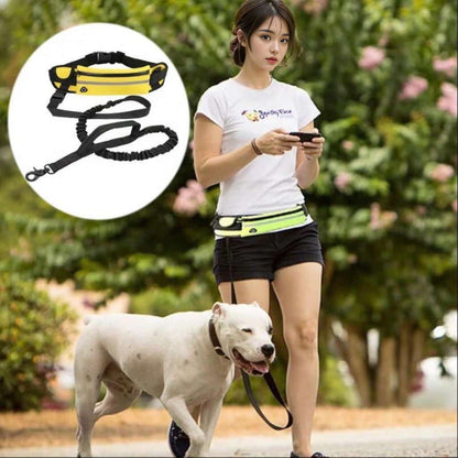 Sports Outdoor Running Waist Bag Set – Hands-Free Pet Leash for Dog Walking & Jogging