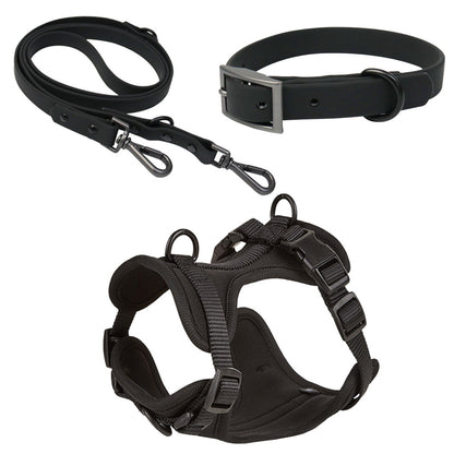 Cross-Border Dog Harness Set Size Dogs Collar Belt Pvc Non-Stretching Pet
