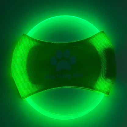 LED Rechargeable Luminous Dog Frisbee – Glow-in-the-Dark Pet Training Toy