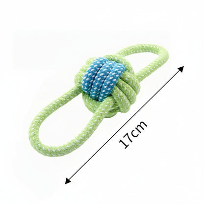 Durable Cotton Rope Dog Toy Ball – Teething & Bite-Resistant Knots for Small, Medium & Large Dogs