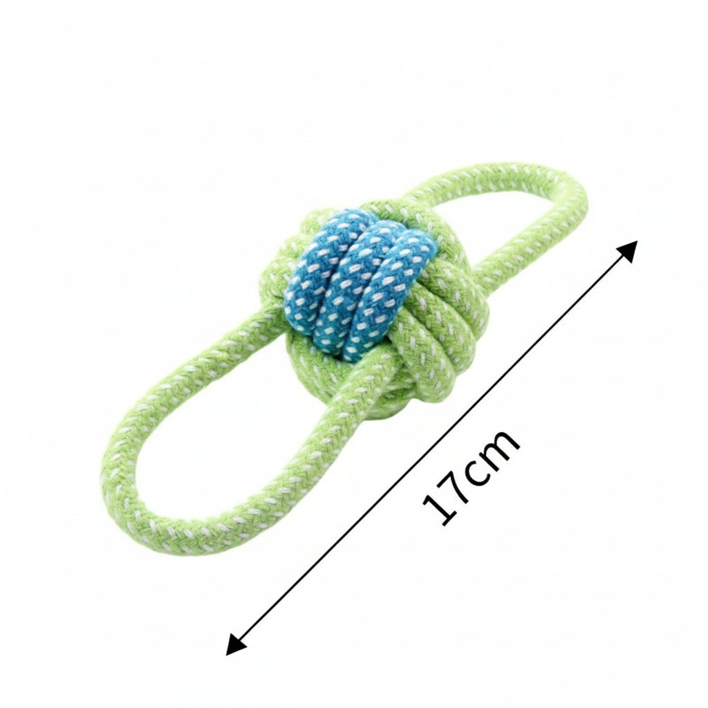 Durable Cotton Rope Dog Toy Ball – Teething & Bite-Resistant Knots for Small, Medium & Large Dogs