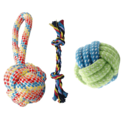 Durable Cotton Rope Dog Toy Ball – Teething & Bite-Resistant Knots for Small, Medium & Large Dogs