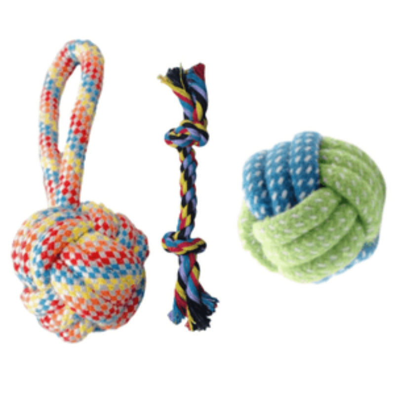 Durable Cotton Rope Dog Toy Ball – Teething & Bite-Resistant Knots for Small, Medium & Large Dogs