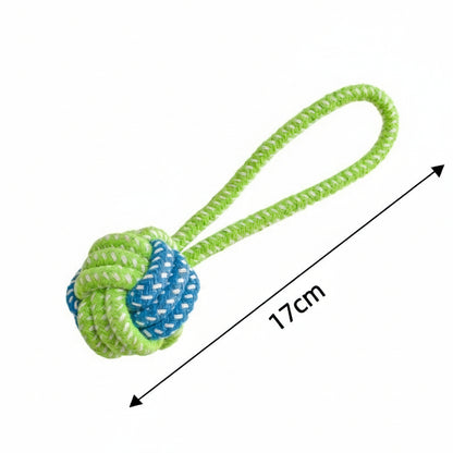 Durable Cotton Rope Dog Toy Ball – Teething & Bite-Resistant Knots for Small, Medium & Large Dogs