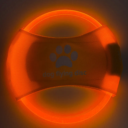 LED Rechargeable Luminous Dog Frisbee – Glow-in-the-Dark Pet Training Toy