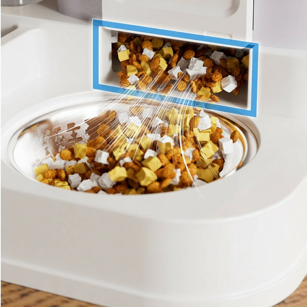 Automatic Cat & Dog Feeding Bowl | Integrated Food & Water Basin | Anti-Knock Pet Feeder & Drinker