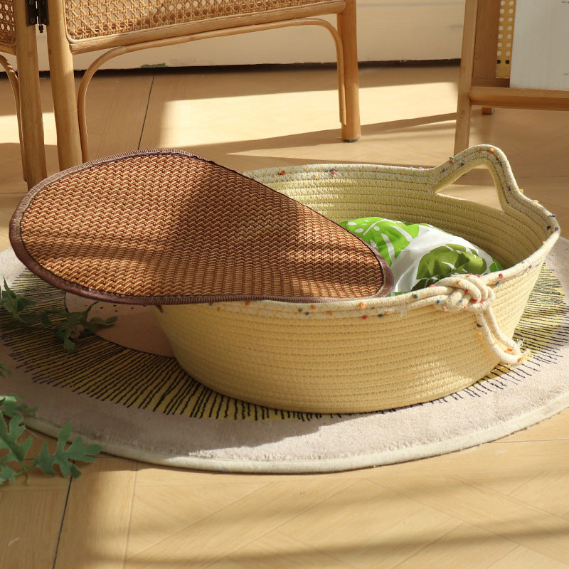 New Cotton Rope Cat Nest – Non-Stick Hair, Claw-Grinding, Universal Cozy Pet Bed