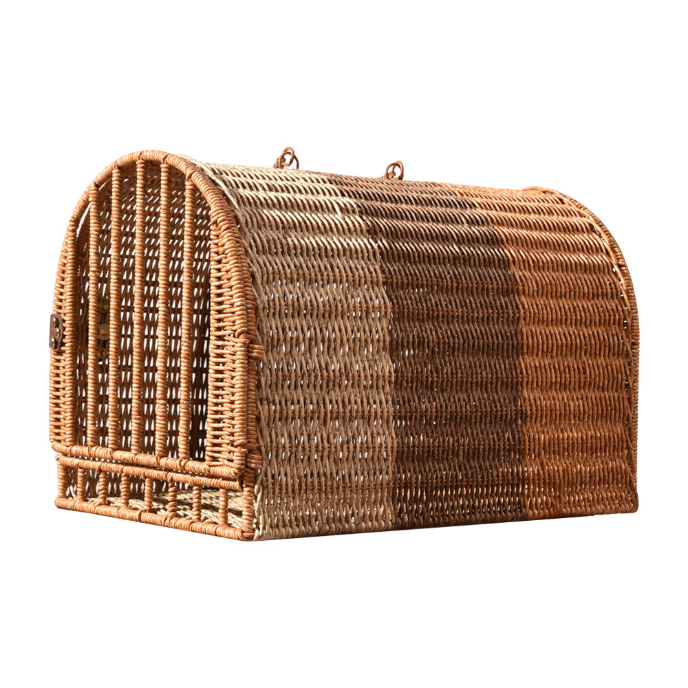 Portable Rattan Pet Travel Bag – Cat Nest, Cat Cage & Car/Flight Dog Carrier