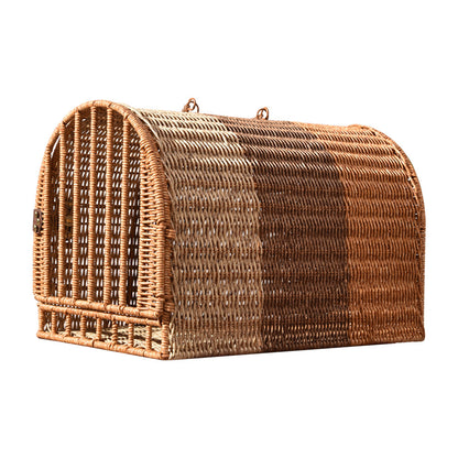 Portable Rattan Pet Travel Bag – Cat Nest, Cat Cage & Car/Flight Dog Carrier
