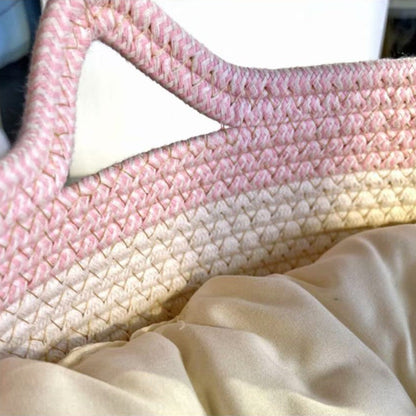 Cute Hand-Woven Cat Nest – Four Seasons Breathable Double Pet Basket