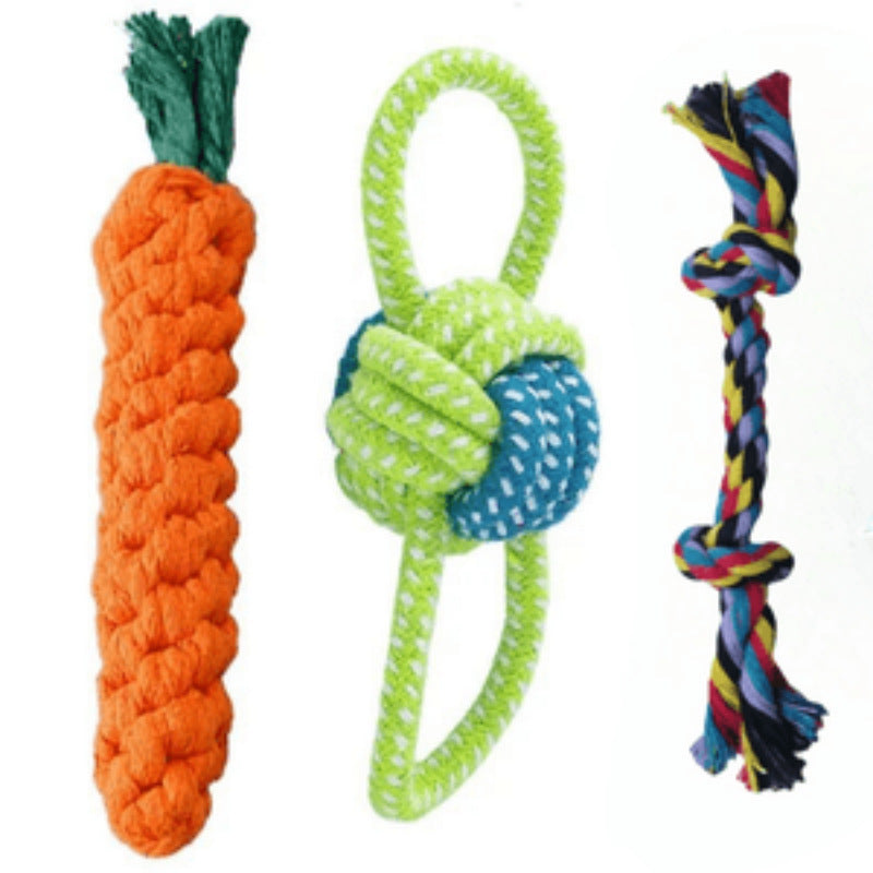 Durable Cotton Rope Dog Toy Ball – Teething & Bite-Resistant Knots for Small, Medium & Large Dogs