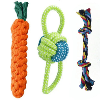 Durable Cotton Rope Dog Toy Ball – Teething & Bite-Resistant Knots for Small, Medium & Large Dogs