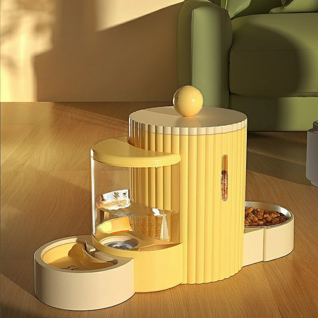 Automatic Cat Feeder & Water Dispenser | Large Capacity Flowing Water Bowl for Cats & Dogs
