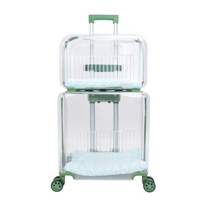 Portable Pet Trolley Case – Transparent Outgoing Travel Bag for Dogs & Cats