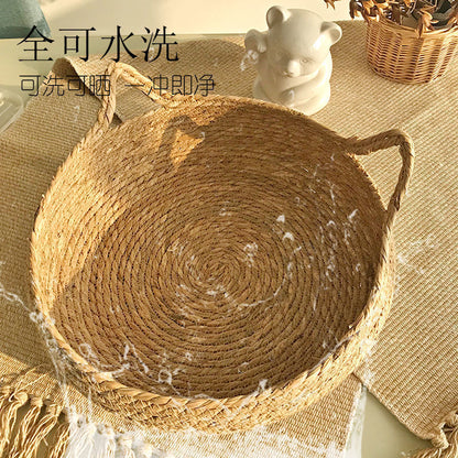 Rattan Cattail Cat Nest – Four Seasons Universal Handwoven Warm Pet Bed