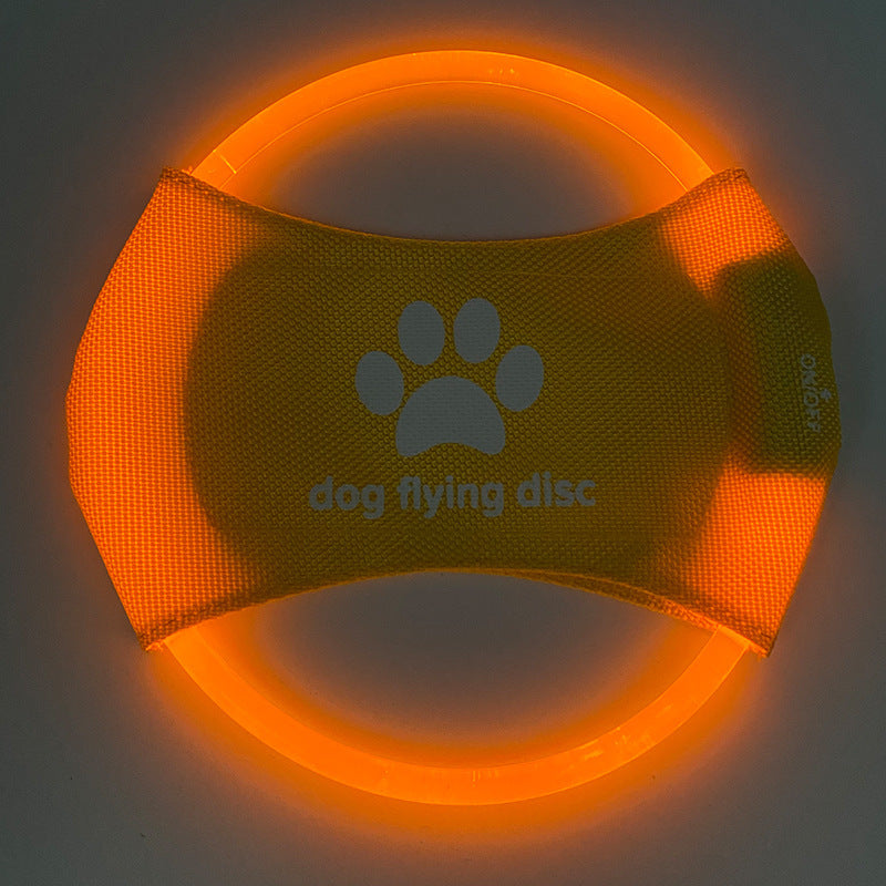 LED Rechargeable Luminous Dog Frisbee – Glow-in-the-Dark Pet Training Toy