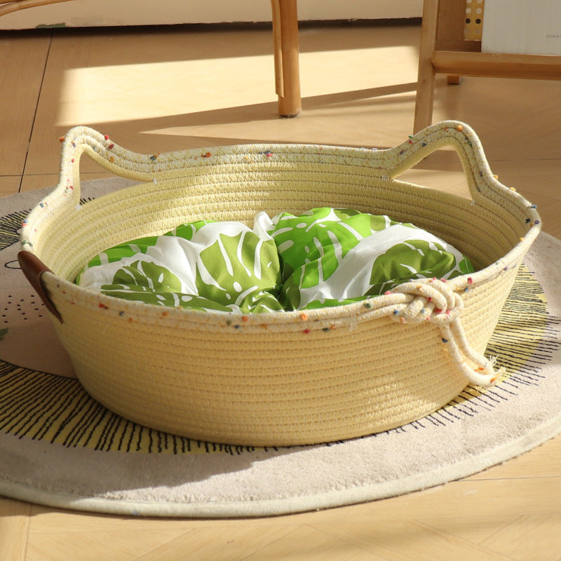 New Cotton Rope Cat Nest – Non-Stick Hair, Claw-Grinding, Universal Cozy Pet Bed
