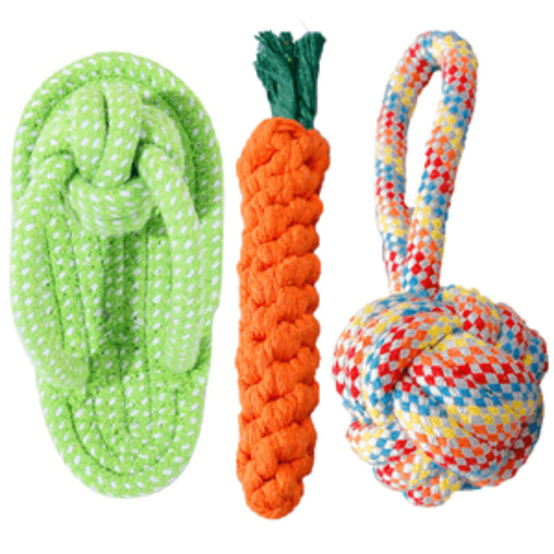 Durable Cotton Rope Dog Toy Ball – Teething & Bite-Resistant Knots for Small, Medium & Large Dogs