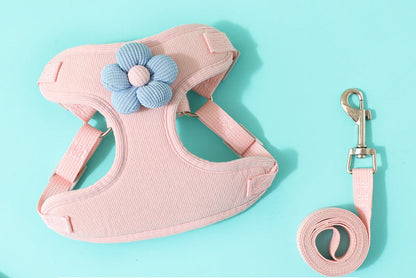 Puppy Comfort Harness & Leash Set – Soft Adjustable Vest for Teddy, Bichon, Pomeranian & Small Dogs