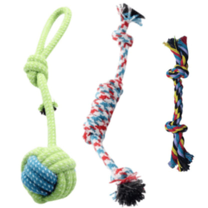 Durable Cotton Rope Dog Toy Ball – Teething & Bite-Resistant Knots for Small, Medium & Large Dogs
