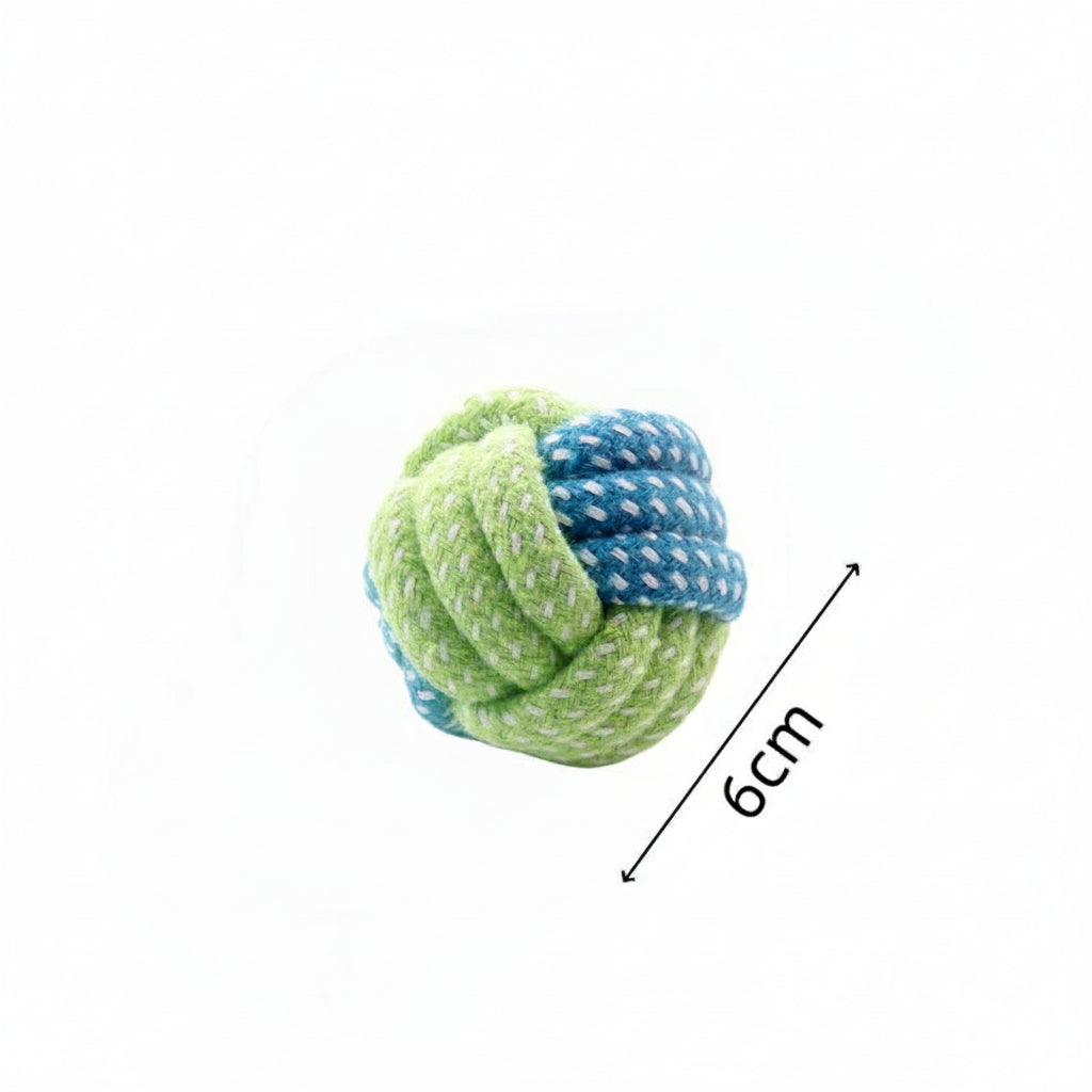 Durable Cotton Rope Dog Toy Ball – Teething & Bite-Resistant Knots for Small, Medium & Large Dogs