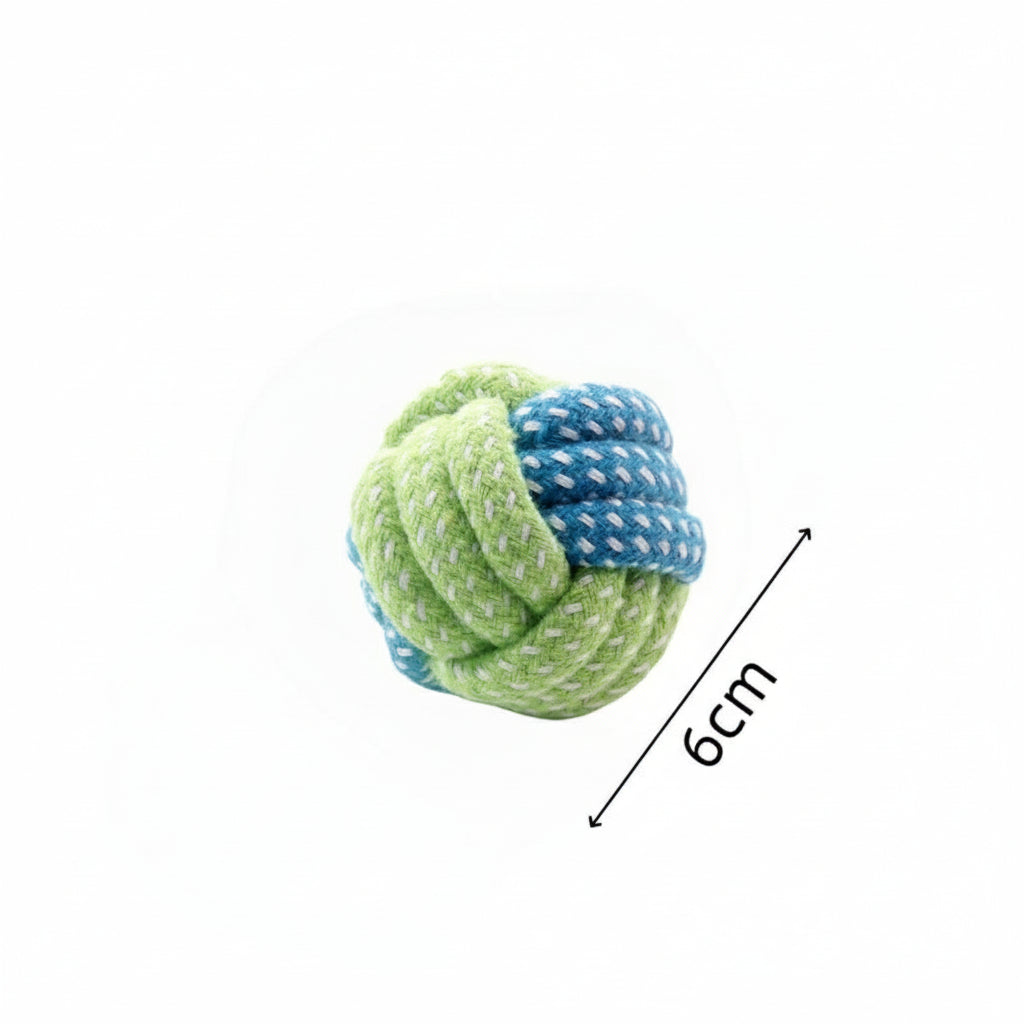 Durable Cotton Rope Dog Toy Ball – Teething & Bite-Resistant Knots for Small, Medium & Large Dogs