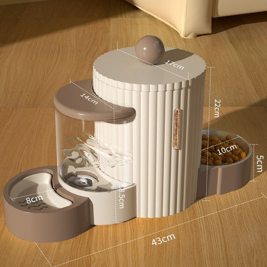 Automatic Cat Feeder & Water Dispenser | Large Capacity Flowing Water Bowl for Cats & Dogs